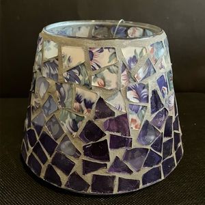 Vintage Home Interiors Mosaic glass Candle Shade.